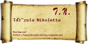 Tézsla Nikoletta névjegykártya