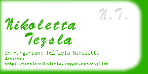 nikoletta tezsla business card